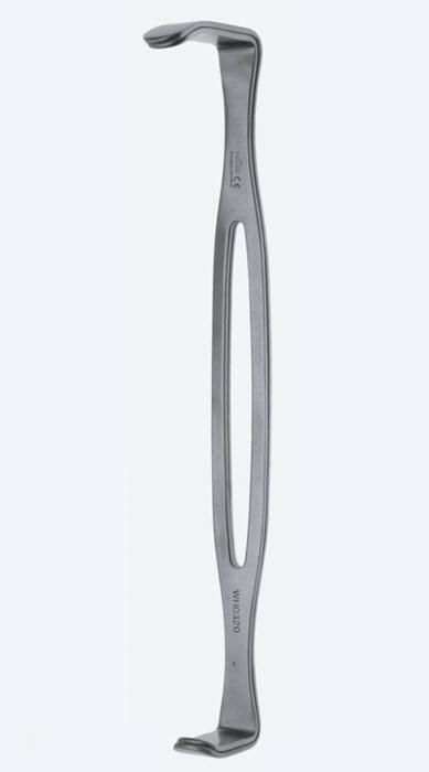 Гачок (ретрактори) Parker-Langenbeck, набір з 2-х: розмір леза 22x15 мм/39x15 мм та 26x15 мм/43x15 мм, довж 220 мм. Бренд - Asanus Medizintechnik Gmb, Німеччина